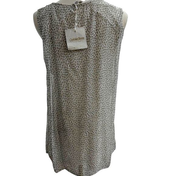 Cobblestone Living MED 100% Silk Animal Print Sleeveless Blouse Top Italy Lux - Picture 4 of 7